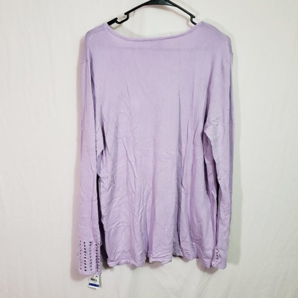 Jm Collection Womens Studded Cuff Pullover Sweater (AJ) - Picture 6 of 6